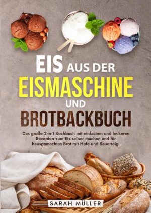 Tauche ein in die Welt der Selbstversorgung mit einem 2-in-1-Kochbuch, das die Kunst des Eis- und Brotmachens vereint. Dieses Kochbuch ist perfekt für alle, die den Geschmack von frisch zubereiteten Leckereien zu Hause entdecken und genießen möchten. Warum dieses Kochbuch wählen? Hier sind die Vorteile beider Aktivitäten: - Kontrolle über Inhaltsstoffe: Sowohl bei der Eis- als auch bei der Brotzubereitung hast Du die volle Kontrolle über die Zutaten, wodurch Du gesündere, frischere und genau auf Deine Bedürfnisse abgestimmte Produkte erstellen kannst. - Unbegrenzte Kreativität: Experimentiere mit einer Vielzahl von Geschmacksrichtungen und Texturen, von klassischem Vanilleeis bis hin zu exotischen Brotsorten wie Sauerteig oder fruchtigen Brotvarianten. - Kosteneffizienz: Selbstgemachtes Eis und Brot sind nicht nur schmackhafter, sondern oft auch kostengünstiger als gekaufte Alternativen. - Anpassbarkeit: Perfekt für spezielle Ernährungsbedürfnisse, wie glutenfreie, laktosefreie oder vegane Diäten. Was bietet das Kochbuch? - Vielfältige Rezepte: Von cremigen Eissorten und erfrischenden Sorbets bis zu knusprigem, aromatischem Brot - entdecke Rezepte, die jeden Gaumen erfreuen. - Einfache Schritt-für-Schritt-Anleitungen: Ob Du Anfänger oder erfahrener Küchenchef bist, diese Rezepte sind so gestaltet, dass jeder sie leicht nachvollziehen und umsetzen kann. - Tipps und Tricks für perfekte Ergebnisse: Lerne, wie Du die ideale Konsistenz für Eis erreichen und wie Du Brot backen kannst, das immer gelingt. - Spaß für die ganze Familie: Beide Aktivitäten bieten wunderbare Möglichkeiten, Zeit mit der Familie zu verbringen und zusammen in der Küche kreativ zu werden. Dieses 2-in-1-Kochbuch bietet nicht nur eine Fülle von köstlichen Rezepten, sondern fördert auch eine engere Bindung durch gemeinsame Aktivitäten in der Küche. Hol es dir jetzt und erlebe die Freude am Selbermachen von Eis und Brot, die durch nichts zu ersetzen ist!