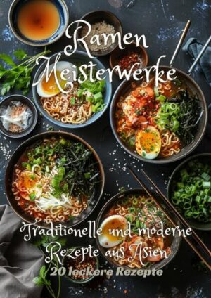 In "Ramen Meisterwerke: Traditionelle und moderne Rezepte aus Asien" werden Leser auf eine kulinarische Reise durch die vielfältige Welt der Ramen-Küche genommen. Das Buch enthüllt die Geheimnisse hinter den schmackhaften Brühen und den kunstvoll zubereiteten Nudelgerichten, die in vielen asiatischen Kulturen verwurzelt sind. Neben klassischen Rezepten bietet es auch innovative Variationen, die zeigen, wie vielseitig und anpassungsfähig Ramen sein kann, um die Geschmackspalette jedes Feinschmeckers zu erfreuen.