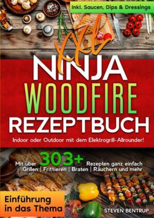 Dieses Woodfire-Kochbuch ist voll von köstlichen, leicht zuzubereitenden Rezepten! Mit über 303+ Rezepten zur Auswahl, finden Sie in diesem Kochbuch bestimmt das, wonach Sie suchen... Kann der Woodfire Grill… …den rauchigen Geschmack, nach dem Sie sich sehnen, in einem kompakten und vielseitigen Paket liefern? Finden wir es heraus! Tauchen wir tief in die Welt des Ninja Woodfire Outdoor Grills ein. Ninja ist bekannt für seine hochwertigen Küchengeräte und hat sich mit diesem eleganten und vielseitigen Grill/BBQ-Smoker an die Outdoor-Küche herangewagt. Eigenschaften des Grills - 7 Kochfunktionen: Der Ninja Woodfire verfügt über sieben verschiedene Kochfunktionen, darunter Grillen, Räuchern, Braten, Backen, Dörren, Frittieren und Aufwärmen. Diese Vielseitigkeit bedeutet, dass Sie Lebensmittel auf verschiedene Arten zubereiten können, vom Anbraten von Steaks bis zum Knusprigmachen Ihrer luftgefrorenen Lieblingsgerichte. Sie können sogar Desserts backen oder Obst und Gemüse dehydrieren. - Grillrost und Frittierkorb: Diese beiden Zubehörteile sind so konzipiert, dass sie die ideale Kochfläche für verschiedene Arten von Lebensmitteln bieten. Der Grillrost eignet sich perfekt zum Anbraten von Fleisch und zum Erzielen der begehrten Grillmarkierungen, während der Garkorb für empfindlicheres Grillgut wie Fisch und Gemüse geeignet ist und ein gleichmäßiges Garen ohne Anhaften gewährleistet. - Pellets und Messbecher: Im Lieferumfang des Ninja Woodfire Grills sind zwei Packungen Probepellets und ein Messbecher enthalten. So können Sie verschiedene Holzaromen ausprobieren und die benötigte Menge an Pellets für jede Zubereitung genau abmessen. - Einfache Reinigung: Die Tropfschale und die Grillroste des Grills lassen sich leicht abnehmen und reinigen, so dass die Reinigung nach dem Grillen ein Kinderspiel ist. Funktionen im Detail erklärt RÄUCHERN Die integrierte Räucherbox verbrennt natürliche Holzpellets und sorgt so für authentische BBQ-Aromen. Ein Konvektionsgebläse lässt Hitze und Rauch gleichmäßig um das Grillgut herum zirkulieren und sorgt so für reichhaltige, voll entwickelte Holzfeuer-Aromen. GRILLEN Die Hauptfunktion des Woodfire ist das Grillen, das allgemein zum Grillen und zum Erzeugen von Raucharomen verwendet wird. Die Räucherfunktion kann mit anderen Einstellungen verwendet werden, und es ist erwähnenswert, dass die SMOKER-Funktion des Woodfire im Gegensatz zu traditionellen Räuchermethoden rauchige Nuancen hinzufügt, ohne das Essen zu kochen. Die Elektrizität gart die Speisen. Daher wird die Grillfunktion vor allem beim Grillen von Steaks, Paprika, Koteletts, Würstchen usw. verwendet. (mehr Informationen finden Sie im Buch)