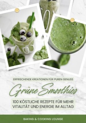 Grüne Smoothies: 100 köstliche Rezepte für mehr Vitalität und Energie im Alltag (Erfrischende Kreationen für puren Genuss) In unserer umfangreichen Sammlung findest du 100 erfrischende Kreationen, die deine Geschmacksnerven begeistern und deinen Körper mit wertvollen Nährstoffen versorgen. Grüne Smoothies sind der perfekte Weg, um mehr Obst und Gemüse in deine Ernährung zu integrieren und dabei jeden Schluck zu genießen. Dieses Buch ist dein Schlüssel zu einer gesünderen, vitaleren Lebensweise, die voller Geschmack und Freude steckt. Warum grüne Smoothies? Diese Powerdrinks sind reich an Vitaminen, Mineralstoffen und Antioxidantien, die deine Gesundheit fördern und dir helfen, dich fitter und energiegeladener zu fühlen. Sie unterstützen dich auch beim Abnehmen, da sie kalorienarm und sättigend sind. Ob zum Frühstück, als Snack zwischendurch oder nach dem Sport - unsere Rezepte passen in jeden Alltag und bieten vielfältige Geschmackserlebnisse. Alle Rezepte sind einfach nachzumachen, sodass du ohne viel Aufwand in den Genuss kommen kannst. Von klassischen Kombinationen mit Spinat und Banane über exotische Mischungen mit Grünkohl und Mango bis hin zu innovativen Rezepten mit Superfoods - hier ist für jeden Geschmack etwas dabei. Die gesundheitlichen Vorteile von grünen Smoothies sind vielfältig: - Reich an Nährstoffen: Vitamine, Mineralstoffe und Antioxidantien fördern deine Gesundheit. - Förderung der Verdauung: Ballaststoffe unterstützen eine gesunde Verdauung. - Unterstützung beim Abnehmen: Kalorienarme und sättigende Zutaten helfen dir, Gewicht zu verlieren. - Steigerung der Energie: Nährstoffreiche Zutaten geben dir mehr Energie. - Stärkung des Immunsystems: Antioxidantien und Vitamine stärken dein Immunsystem. - Verbesserung der Hautgesundheit: Nährstoffe wie Vitamin E und C fördern eine gesunde Haut. - Entgiftung: Grüne Smoothies unterstützen den Körper bei der Entgiftung. - Hydration: Hoher Wassergehalt hilft, deinen Körper hydratisiert zu halten. - Förderung der geistigen Klarheit: Nährstoffe und Hydration verbessern die geistige Leistungsfähigkeit. - Unterstützung der Herzgesundheit: Zutaten wie Spinat und Grünkohl fördern eine gesunde Herzfunktion. Entdecke, wie leicht es ist, mehr Vitalität und Energie in deinen Alltag zu bringen und gleichzeitig abzunehmen. Lass dich inspirieren und genieße die Vielfalt der grünen Smoothies, die nicht nur gesund, sondern auch unglaublich lecker sind. Mit unseren Rezepten wird jeder Tag ein Stück grüner und ein Stück besser.