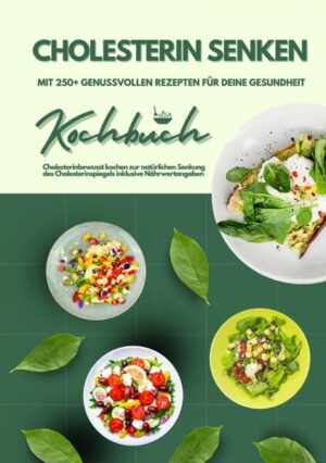 Cholesterin senken: Kochbuch mit 250+ genussvollen Rezepten für deine Gesundheit (Cholesterinbewusst kochen zur natürlichen Senkung des Cholesterinspiegels inklusive Nährwertangaben) Tauche ein in die Welt des "Cholesterin senken: Kochbuchs mit 250+ genussvollen Rezepten für deine Gesundheit". Dieses umfassende Kochbuch begleitet dich auf dem Weg zu einer cholesterinbewussten Ernährung. Entdecke herzgesunde Kochideen, die nicht nur köstlich schmecken, sondern auch natürliche Wege zur Senkung deines Cholesterinspiegels aufzeigen. Von leckeren Hauptmahlzeiten bis zu verlockenden Desserts bietet das Buch eine Vielfalt an Rezepten für ein gesundes Herz. Mit Nährwertangaben und hilfreichen Tipps wird dieses Kochbuch zu deinem verlässlichen Ratgeber für eine cholesterinarme Lebensweise. Genieße köstliche, cholesterinoptimierte Gerichte und erlebe die Freude an einer ausgewogenen Ernährung. Hier sind einige kulinarische Höhepunkte aus dem Kochbuch: - Frühstücksideen: Energiereiche Optionen, die den Tag optimal beginnen lassen. - Zwischenmahlzeiten zum Mitnehmen: Praktische Snacks für unterwegs, gesund und lecker. - Vorspeisen und Rohkost: Frische und belebende Startgerichte für eine herzgesunde Ernährung. - Suppen: Wohltuende Suppen, von herzhaft bis leicht, perfekt für eine ausgewogene Ernährung. - Warme Hauptmahlzeiten: Vielfältige Rezepte für herzhafte und gesunde Hauptgerichte. - Abendessen & kalte Hauptmahlzeiten: Leckere Optionen für ein ausgewogenes Abendessen, warm oder kalt. - Desserts & Kuchen: Süße Genüsse ohne schlechtes Gewissen. - Smoothies & Co.: Gesunde Getränkeoptionen zur Förderung deiner Herzgesundheit. - Vitamin-Wasser mit Früchten und Kräutern: Erfrischende, selbstgemachte Alternativen zu zuckerhaltigen Getränken. Tauche ein in die Welt des gesunden Kochens und erlebe, wie lecker herzgesunde Ernährung sein kann. Lass dich inspirieren von herzgesunden Kochkunstwerken, die nicht nur deinen Gaumen, sondern auch deine Gesundheit verwöhnen. Verabschiede dich von erhöhtem Cholesterin und erlebe die Balance zwischen Genuss und Wohlbefinden mit dem "Cholesterin senken Kochbuch".