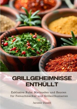 Tauchen Sie ein in die Welt des Grillens und entdecken Sie die wahren Geheimnisse hinter den besten Rubs, Marinaden und Saucen! In diesem Buch nimmt Jaromir Dussik, erfahrener Grillmeister und Gourmet, Sie mit auf eine Reise durch die Kunst des Würzens und Verfeinerns. Egal, ob Sie ein ambitionierter Hobby-Griller sind oder ein Feinschmecker, der auf der Suche nach neuen Geschmackserlebnissen ist - dieses Buch bietet Ihnen eine Fülle von einzigartigen Rezepten und Techniken, die Ihre Grillgerichte auf ein völlig neues Niveau heben. Von traditionellen Rubs, die Ihre Grillklassiker veredeln, über exotische Marinaden, die für überraschende Aromen sorgen, bis hin zu raffinierten Saucen, die jedem Gericht den letzten Schliff verleihen - hier finden Sie alles, was Sie für ein gelungenes BBQ brauchen. Mit leicht verständlichen Anleitungen, Tipps vom Profi und einem tiefen Verständnis für die Chemie des Grillens wird dieses Buch zu Ihrem unverzichtbaren Begleiter am Grill. Lassen Sie sich inspirieren und verwandeln Sie Ihr nächstes Grillfest in ein unvergessliches Geschmackserlebnis!