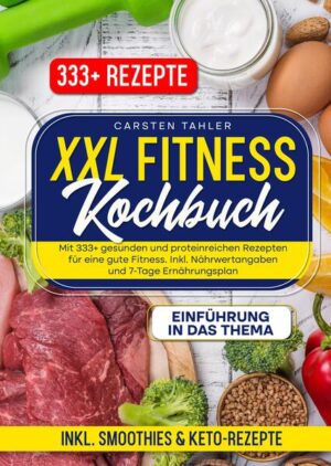 Dieses XXL Fitness-Kochbuch ist voll von köstlichen, leicht zuzubereitenden Rezepten! Mit über 333+ Rezepten zur Auswahl, finden Sie in diesem Kochbuch bestimmt das, wonach Sie suchen... Der erste Schritt auf dem Weg zu Ihrem Abnehmziel ist… …das, was viele als das schwierigste Hindernis ansehen: die Änderung Ihrer Essgewohnheiten. Wir haben unser ganzes Leben damit verbracht, einen Geschmack für bestimmte Lebensmittel zu entwickeln, und oft sind es die ungesunden: verarbeitete Kohlenhydrate, Fast Food, zuckerhaltiges Gebäck und, nicht zu vergessen, Frittiertes. Aber unsere Essgewohnheiten gehen viel tiefer. Tief in unsere Psyche: Vielleicht sind Sie ein wählerischer Esser und meiden grünes Essen, vielleicht war die Idee Ihrer Eltern, zu kochen, der Drive-Thru-Schalter eines Fast-Food-Ladens, oder vielleicht wissen Sie es einfach nicht besser. Aber jetzt, wo Sie älter und weiser sind, ist es an der Zeit, sich mit dem Wissen zu wappnen, wie man sich richtig ernährt und besser fühlt. Vergessen Sie Trenddiäten, die Sie nur einen Monat lang befolgen. Mit diesen Tipps werden Sie langfristig erfolgreich sein. Grundlegende Ratschläge zur Sporternährung Die Empfehlungen zur Sporternährung sind sehr individuell und hängen von einer Reihe von Faktoren ab, wie z. B. der Sportart, der Position, der Trainingserfahrung und dem Status in der Saison bzw. außerhalb der Saison. Ein Großteil der Sporternährungsempfehlungen gilt jedoch für die meisten Sportler, unabhängig von ihrer Sportart. Um ein hochintensives Training oder einen Wettkampf zu unterstützen, sollten Sie sich auf den Verzehr einer Vielzahl von nährstoffreichen Lebensmitteln aus den fünf grundlegenden Lebensmittelgruppen konzentrieren: •Obst •Gemüse •Getreide •magere Proteine •fettarme Milchprodukte oder Milchalternativen Im Allgemeinen sollten die von Ihnen gewählten Lebensmittel möglichst wenig verarbeitet sein, um ihren Nährwert zu maximieren. Außerdem sollten Sie den Zusatz von Konservierungsstoffen minimieren und übermäßigen Natriumgehalt vermeiden. Es ist in Ordnung, gelegentlich Fertiggerichte zu verzehren. Achten Sie nur darauf, dass die Makronährstoffe mit Ihren Zielen übereinstimmen. (mehr Informationen finden Sie im Buch)