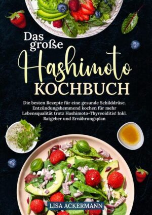 Hast Du es satt, dass Dich die Symptome von Hashimoto im Alltag ständig einschränken? Möchtest Du endlich erfahren, wie Du Deine Beschwerden durch eine gezielte Ernährung unter Kontrolle bekommst? Suchst Du nach einfachen und schnellen Rezepten, die Dir helfen, Dich trotz Hashimoto gesund und genussvoll zu ernähren? Dann ist dieses Kochbuch genau das Richtige für Dich! Weltweit leiden immer mehr Menschen an Hashimoto-Thyreoiditis, doch das bedeutet nicht, dass Du Deine Lebensqualität einschränken musst. Neben köstlichen Rezepten bietet Dir dieses Buch einen umfassenden Ratgeber, der Dir Schritt für Schritt zeigt, wie Du Deine Ernährung optimal auf Deine Hashimoto-Erkrankung abstimmen kannst - für ein beschwerdefreies Leben ohne Verzicht. Die Vorteile dieses Buches: - Spürbare Linderung: Erfahre, wie Du durch eine gezielte Ernährung Müdigkeit, Gewichtszunahme und andere typische Symptome reduzierst. - Schnelle und einfache Rezepte: Auch mit wenig Zeit kannst Du im Handumdrehen köstliche, gesunde Mahlzeiten zaubern, die Deine Schilddrüse unterstützen. - Langfristige Erfolge: Mit einer bewussten Ernährungsweise kannst Du langfristig Deine Beschwerden kontrollieren und Deine Lebensqualität verbessern. - Ohne Verzicht: Genieße abwechslungsreiche und leckere Gerichte, die Dich satt und zufrieden machen, ohne Deine Gesundheit zu belasten. Was Dich in diesem Buch erwartet: - Alltagstaugliche Rezepte: Von Frühstück über vegetarische Gerichte bis hin zu Abendessen und vieles mehr - entdecke eine Vielzahl an Rezepten, die schnell und einfach zubereitet sind. - Umfassender Ratgeber: Neben Rezepten enthält das Buch wertvolle Informationen über die Hashimoto-Erkrankung, wie Du Deine Ernährung anpassen kannst und welche Lebensmittel besonders hilfreich oder problematisch sind. - Schilddrüsenüber- & Unterfunktion verstehen: Erfahre wichtige Informationen über die typischen Symptome beider Funktionsstörungen. - Ernährungsplan für Hashimoto: Erhalte einen klaren Plan, wie Du Deine Ernährung anpassen kannst, um Deine hormonelle Balance wiederherzustellen und Deine Beschwerden zu lindern. Sichere Dir jetzt Dein Exemplar und starte noch heute in ein beschwerdefreies Leben!