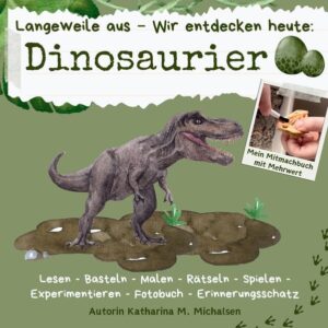 Lasst uns gemeinsam auf eine spannende Entdeckungsreise in die Welt der Dinosaurier gehen! Dieses Mitmachbuch über Dinosaurier ist ein Komplett-Paket für gemeinsame Abenteuer - einfach aufschlagen und los geht's, ohne Stress oder teures Zubehör. Es erwartet euch: spannende Fakten über Dinos, kreative Bastelprojekte, aufregende Experimente, eine Ausgrabung, eure eigene Fantasiereise durch Pangaea und noch vieles mehr was das Herz der kleinen Dinofans höher schlagen lässt. Und das Beste: Am Ende eurer spannenden Projektwochen habt ihr ein fertiges Album voller Entdeckungen, Erinnerungen und kreativer Kunstwerke.