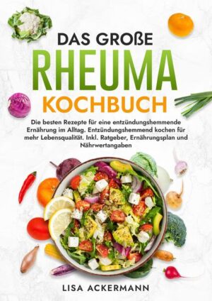 Möchtest Du Deine Gelenkschmerzen auf natürliche Weise lindern und dabei leckere Mahlzeiten genießen? Suchst Du nach einfachen Rezepten, die sowohl entzündungshemmend wirken als auch Deinen Körper unterstützen? Willst Du Dein Wohlbefinden verbessern, ohne dabei auf Genuss oder einfache Gerichte zu verzichten? Dann ist dieses Kochbuch genau das Richtige für Dich! Es bietet Dir nicht nur eine Vielzahl abwechslungsreicher und köstlicher Rezepte, sondern auch einen umfassenden Ratgeber, der Dir fundiertes Wissen zur Linderung und Vorbeugung von Rheuma vermittelt. So kannst Du Deine Beschwerden schnell lindern und gleichzeitig Dein Leben genießen. Die Vorteile dieses Buches: - Schmerzlinderung durch Ernährung: Die enthaltenen Rezepte sind speziell darauf ausgelegt, Entzündungen zu reduzieren und Deine Gelenkschmerzen zu lindern. - Gesund genießen: Die Rezepte sind nicht nur gut für Deine Gelenke, sondern schmecken auch köstlich - so kannst Du Deine Gesundheit unterstützen, ohne auf Genuss zu verzichten. - Zeitsparend und alltagstauglich: Viele der Gerichte lassen sich schnell und unkompliziert zubereiten, sodass sie perfekt in einen stressigen Alltag passen. - Mehr Lebensqualität: Mit einer entzündungshemmenden Ernährung kannst Du aktiv dazu beitragen, Deine Symptome zu lindern und wieder mehr Beweglichkeit und Wohlbefinden im Alltag zu erlangen. Was Dich in diesem Buch erwartet: - Abwechslungsreiche Rezepte für jeden Anlass: Egal, ob Frühstück, Mittagessen, Abendessen oder Snacks - dieses Rezeptbuch bietet für jede Mahlzeit des Tages passende, entzündungshemmende Gerichte. - Vegane und vegetarische Optionen: Zusätzlich zu klassischen Gerichten findest Du viele vegane und vegetarische Rezepte, die Deinen Speiseplan noch vielfältiger gestalten. - Fundierter Ratgeberteil: Lerne alles Wichtige über rheumatische Erkrankungen, ihre Ursachen und wie Du sie mit der richtigen Ernährung positiv beeinflussen kannst. - 14-Tage-Ernährungsplan: Ein einfacher Plan, der Dir den Einstieg in die entzündungshemmende Ernährung bei Rheuma erleichtert und Deine Beschwerden lindert. Sichere Dir jetzt Dein Exemplar und starte noch heute in ein vitales, schmerzfreies Leben!