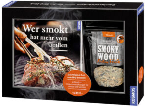 Grillst du noch oder smokst du schon? Räucherkräuter, sogenannte „Smoke-Flavors” sind die neue, unkomplizierte Alternative zum langsamen Smoken. Die Mischungen aus Kräutern, Harzen, Hölzern und Samen geben Fleisch, Fisch und Gemüse ein unvergleichliches, würzig-rauchiges Aroma. Das geht ganz schnell und einfach mit jedem Grill, der einen Deckel hat - und funktioniert sogar in einem Topf auf dem Herd. Dieses Grill-Set zum BBQ-Smoken enthält alles, um sofort loszulegen: Grillbuch mit 24 abwechslungsreichen Rezepten und 2 BBQ-Räuchermischungen für Fleisch und Gemüse - 100 % naturreine Qualität. Einfach auspacken und BBQ-Smoken!