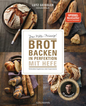 Der SPIEGEL-Bestseller zum Thema Brotbacken Das Plötz-Prinzip ist ein Segen für Neueinsteiger und für alle, deren Brote bisher nie so schön und knusprig waren wie vom Bäcker. Brotpapst Lutz Geißler hat dafür spezielle Tricks und äußerst präzise Rezepte entwickelt, die fehlendes Equipment, das sonst nur Bäcker haben, komplett überflüssig machen. Ein normaler Ofen und handelsübliches Mehl genügen. Nicht mal eine Knetmaschine ist für ein perfektes Backergebnis notwendig. Über 70 Klassiker wie Baguettes, Brötchen, Hörnchen, Körner- und Mischbrote, Pizza und Focaccia lassen sich so einfach und sicher selbst backen. Mit den präzisen Schritt-für-Schritt-Anleitungen von Lutz Geißler gelingen die schönsten Krusten und grobporigen Krumen wie von selbst! Ausstattung: 4-farbig, ca. 187 Farbfotos