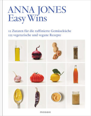 Das neue Kochbuch der »Queen of the Greens« In »Easy Wins« verrät die gefeierte Köchin Anna Jones ihre 12 absoluten Lieblingszutaten, die jedes Gericht besser machen und einen raffinierten Dreh in die Gemüseküche bringen. Für ihre kulinarischen »Helden« - von Zitronen und Olivenöl, über Miso, Senf und Tahini bis hin zu Tomaten - hat sie 125 brandneue Rezepte kreiert, jedes davon leicht nachzukochen und voller Geschmack, wie zum Beispiel: - Tomaten-Dal vom Blech mit eingelegten Chilis - Blumenkohl-Caponata - Udonnudeln mit Chiliessig und Sesamtofu - Apfel-Tarte mit Tahini-Frangipane Anna Jones nimmt uns mit auf Geschmacksreise und zeigt ganz neue Seiten der vegetarischen und veganen Küche. Mit den besten Tipps zu Aromen, Textur und Gewürzen - für den täglichen Triumph auf dem Teller! Ausstattung: 4-farbig, ca. 145 Farbfotos, Lesebändchen