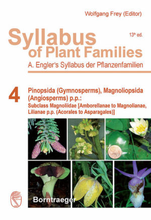 Honighäuschen (Bonn) - Part 4 of Engler's Syllabus of Plant Families- Pinopsida (Gymnosperms) and Magnoliopsida (Angiosperms) p.p.: Subclass Magnoliidae [Amborellanae to Magnolianae, Lilianae p.p. (Acorales to Asparagales)] provides a thorough treatise of the world-wide morphological and molecular diversity of the Gymnosperms and the first part of the Angiosperms [Magnoliidae: Amborellanae to Magnolianae, Lilianae p.p. (Acorales to Asparagales).] The description of the Gymnosperms, including the extinct diversity, is the first synthesis of classical anatomical-morphological characters with modern molecular data, combined with the numerous new discoveries of fossils, especially from China, made during the last ten years. The Angiosperms are the most diverse group of plants and form nearly 95% of the global vegetation from arctic tundra, resp. subantarctic vegetation formations, to tropical rainforests. There is actually no comprehensive survey covering all families and genera of angiosperms. Engler's Syllabus is an attempt to fill this gap by covering all angiosperms in two volumes arranged according to the most recent phylogenetic system of APG III (2009). In this first volume (Part 4 of the Syllabus) all families and genera of Magnoliids are described. The monocotyledonous families are covered by the orders Acorales and Alismatales as well as all groups of Liliid orders and families (Petrosaviales, Dioscoreales, Pandanales, Liliales and Asparagales). The Orchidaceae are included with a fully revised and modern treatise, thus representing one of the two most species-rich families of plants. The remaining monocotyledonous groups (Arecales, Commelinales, Poales, Zingiberales and Dasypogonales) and the core eudicotyledons will be treated in Part 5 of the Syllabus of Plant Families. This up-to-date overview of the Pinopsida (Gymnosperms) and Magnoliopsida (Angiosperms) p.p. (Subclass Magnoliidae p.p.) will be of service in the reference literature for a long time. Engler's Syllabus of Plant Families has since its first publication in 1887 aimed to provide both the researcher, and particularly the student with a concise survey of the plant kingdom as a whole, presenting all higher systematic units right down to families and genera of plants and fungi. In 1954, more than 60 years ago, the 12th edition of the well-known Syllabus der Pflanzenfamilien (Syllabus of Plant Families), set a standard. Now, the completely restructured and revised 13th edition of Engler's Syllabus published in 5 parts and in English language for the first time also considers molecular data, which have only recently become available in order to provide an up-to-date evolutionary and systematic overview of the plant groups treated. In our molecular times there is a vitally important and growing need to preserve the knowledge of the entire range of diversity and biology of organisms for coming generations, as there is a decline in classical morphological and taxonomical expertise, especially for less popular (showy) groups of organisms. Accordingly, the 13th edition of Syllabus of Plant Families synthesizes both modern data and classical expertise, serving to educate future experts who will maintain our knowledge of the full range of Earth's biodiversity. Syllabus of Plant Families is a mandatory reference for students, experts and researchers from all fields of biological sciences, particularly botany.