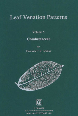 Honighäuschen (Bonn) - This volume deals with the venation patterns of more families than the Combretaceae. It includes 11 other smaller families of the Myrtales. Takhtajan (1969) lists 15 plant families which makeup the Myrtales. Of these, the Myrtaceae with 100 genera and 3000 species is the largest family and its venation patterns were described in volume 3, (Klucking, 1988),of this series. The venation patterns of the Melastomataceae with 240 genera and 3000 species and the Memcylaceae with 4 genera and 360 species were described in volume 4 of leaf venation patterns,(Klucking, 1989). The present work, volume 5, describes venation patterns from the remaining 12 families of the Myrtales. Leaves from nearly one third of the species of the Combretaceae were obtained for clearing and describing. Since this is the largest representation of any of the 12 families considered volume 5 is titled Leaf Venation Patterns of the Combretaceae. The Onagraceae, the largest family of the remaining 12 with 21 genera and 640 species is very poorly represented because the family is composed of mostly herbaceous plants. Because of the thinness of these leaves, they are very difficult to obtain from herbarium sheets and also very difficult to clear. This family is represented in this volume by the leaves of a single genus, Fuchsia, whose species are woody.