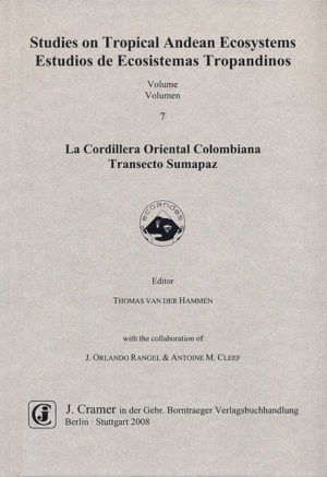 Honighäuschen (Bonn) - The publication of this volume (volume 7) concludes the publication of the study of the transects of Buritaca (Sierra Nevada de Santa Marta), Parque los Nevados (Central Cordillera), Tatamá (Western Cordillera) and Sumapaz (Eastern Cordillera) in the Colombian Andes. The latter three studies represent a West-East transect through the Colombian Andes, from the Pacific to the Llanos Orientales (Eastern plains) at an approximate latitude of 4° North. With this extensive project the authors aim to provide an integral view of the natural environment of one of the most biologically diverse, and moreover, one of the most beautiful regions of the world, from the tropical lowlands to the snowline.