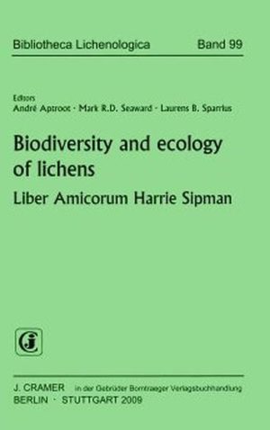 Honighäuschen (Bonn) - This volume on lichen biodiversity and ecology is dedicated to Harrie Sipman. It contains 29 peer-reviewed contributions by 50 authors. The emphasis is on the biodiversity and ecology of lichens in the tropics, but some papers are devoted to related areas. This volume is indispensable for active lichenologists, especially because it contains keys to several lichen genera. Full monographs are presented for the reinstated genus Herpothallon (with 29 species), the new genera Diaphorographis (with 2 species), Sipmaniella (with 1 species) and Synarthothelium (with 2 species), and the genus Placopyrenium (with 14 species and 3 varieties). Keys are furthermore given to all cryptothalline species of Lecidea, the lichenicolous genus Sphaerellothecium and the species of Cryptothecia and Stirtonia in Thailand. The genus Trypetheliopsis is resurrected for Musaespora, and all relevant combinations are made. Most papers describe various new species from all over the world, in the genera Bacidia, Buellia, Caloplaca, Chapsa, Cladonia, Cryptothecia, Diaphorographis, Gassicurtia, Herpothallon, Micarea, Phaeographis, Placocarpus, Placopyrenium, Porina, Pyrenula, Pyxine, Stirtonia, Strigula, Synarthothelium, Thelocarpon, Thelopsis, Xanthoparmelia, and Zwackhiomyces. The newly described Thelopsis is intermediate between that genus and Topelia, leading to the supposition that these genera are one continuum and should be united. Floristic papers are presented on lichens from Montenegro, Korea, Japan, Thailand, Namibia (including the description of an association), South Africa and the Seychelles and bryophytes of the Galapagos, but specimens from a multitude of other countries ranging from Iceland to Australia are cited throughout the papers. The floristic papers contain also new synonymys and combinations, partly in additional genera like Mycomicrothelia. One paper is devoted to lichens and global warming. The volume also contains three phylogenetic studies, viz. on all lichen groups with cyanobacteria, on Schistophoron and on Tylophoron, in which a systematic placement for this enigmatic genus is postulated for the first time. The volume is completed by lists of published papers and species decribed by Harrie Sipman. The volume is richly illustrated and contains many colour photographs, e.g. from all Herpothallon species and from sections through the apothecia of many Lecidea species.