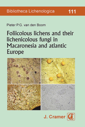 Honighäuschen (Bonn) - This volume of Bibliotheca Lichenologica presents a study of the diversity of lichens and lichenicolous fungi on leaves and conifer needles in Macaronesia and atlantic Europe. Additional information on foliicolous lichens and lichenicolous fungi for many more neighbouring countries [Norway, Denmark, the British Isles, the Netherlands, Belgium, France, Spain (mainland), Portugal (mainland), Canary Islands, Madeira, Azores] is included. A total of 150 taxa are treated, 109 are crustose lichens, 29 are macro lichens and 12 are lichenicolous fungi, 10 species are described as new (8 lichens and 2 lichenicolous fungi). Keys, descriptions, distribution and taxonomic discussions for all species and illustrations for 95 species are presented. As result of this study, 10 lichen species are newly described: Arthonia portuensis van den Boom, Bacidina aeruginosa van den Boom, B. piceae van den Boom, Bryostigma lapalmae van den Boom & Ertz, Fellhanera azorica van den Boom, F. subnaevia van den Boom, F. subparvula van den Boom, Micarea epiphylla van den Boom and two lichenicolous fungi Nectriopsis bacidinae van den Boom, Opegrapha hyperphysciae van den Boom. The book will be useful to anyone studying the lichens present in all neighbouring countries around the atlantic Europe.