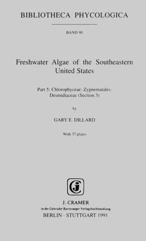 Honighäuschen (Bonn) - This is the fifth in a planned series to present a compendium of the freshwater algae, excluding the Bacillariophyceae and Charophyceae, reported as occurring in the southeastern United States. Parts 1 and 2 appeared in 1989, Part 3 in 1990, and Part 4 in 1991. As in previous Parts, in addition to providing keys, figures and descriptions, supportive literature was included as well as citations (LIT) for each genus and distributional data (DIST), by State, for each subgeneric category. Synonymy, as applicable to southeastern reports, has been brought up-to-date in all cases where warranted corrections were known. Accurate illustrations of algal taxa, based on authoritative sources, are of critical importance to the usefulness of a work such as this.