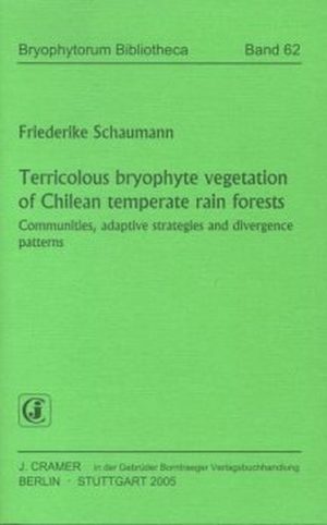 Honighäuschen (Bonn) - In this study the community structure, geography and adaptive strategies of terricolous bryophytes in Chilean temperate rain forests are analyzed. In seven national parks, three national reserves and one forest reserve as well as in other unprotected semi-natural forests, bryophytes were collected and subsequently investigated. Following the method of Braun-Blanquet 381 relevés were conducted in the Araucanian, Valdivian and Magallanian forest regions. Studies were conducted from the lowland to subalpine belt within a latitudinal range of 38°39?-42°O7?S and 50°57?-53°37?S (longitudinal range 70°17?-73°27?W). From the collected taxa 76 hepatics, 87 mosses and four homworts belonging to 57 families were determined. 12 terricolous bryophyte communities are established. Within the distinguished communities two distinct divisions with an individual differential species group are identified: the high-altitude and/or high-latitude and the low-altitude bryophyte community group, respectively.