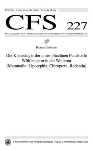 Honighäuschen (Bonn) - Die Publikation stellt die durch rund 4.500 Stücke belegten Kleinsäuger, d.h. die Insektenfresser, die Fledermäuse und die Nagetiere der Fundstelle Wölfersheim (Unterpliozän