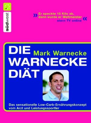 Das Geheimnis des ältesten Weltmeisters aller Zeiten Mark Warnecke gewann bei der Meisterschaft über 50-Meter-Brustschwimmen die Goldmedaille und wurde ältester Weltmeister aller Zeiten. Geholfen hat ihm dabei seine Ernährungsumstellung. Er nahm 18 Kilo ab und trainierte dennoch bei voller Leistung auf Gold. Sein Diätkonzept beruht auf einer gesunden, kohlenhydratarmen Ernährung, die in der Startphase durch ein Pulver auf der Basis hochwertiger Eiweißbausteine unterstützt wird. Die Fettverbrennung läuft im idealen Bereich und die Pfunde purzeln. Das effektive Ernährungskonzept des Arztes und Leistungssportlers gewährleistet die volle Einsatzfähigkeit, weil die stoffwechselaktive und kalorienverbrennende Muskelmasse trotz Gewichtsverlust erhalten bleibt.Das neue Diätbuch von Mark Warnecke basiert auf neuesten wissenschaftlichen Erkenntnissen und bietet eine Vielzahl unkomplizierter und alltagstauglicher Gerichte mit einem großen Angebot für alles, was man ins Büro oder für unterwegs mitnehmen kann