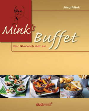 Mit Jörg Mink zu perfektn Buffets aus aller Welt Mit einem außergewöhnlichen Buffet bleibt jede Feier unvergessen: Jörg Mink zeigt, wie das gelingt: Die raffinierten Rezepte bringen Neues auf die Tafel und lassen Genießerherzen höher schlagen. Für jede private Feier, aber auch für die professionelle Bewirtung werden die Gerichte für jeden Anlass und die Gäste perfekt abgestimmt: Ob maritimes Gartenfest, Südtiroler Hüttenabend oder die rauschende Silvesterparty - mit originellen Dekorationen und den passenden raffinierten Köstlichkeiten wird jeder Abend einzigartig. Probieren Sie das doch einfach aus - von einem Partybuffet nach Jörg Minks Rezepten werden Ihre Gäste und auch Sie selbst begeistert sein.