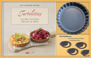 Großer Auftritt für kleine Törtchen Diesen kleinen Kuchen kann einfach niemand widerstehen: Tartelettes sind die neuen Lieblingsstückchen für kleine Genießerrunden, große Backfans und alle, die kulinarische Abwechslung lieben. Mit diesem einzigartigen Set kann man sie schnell und leicht selbst backen: Die Kombination aus der einzigartigen Rezeptsammlung und den vier hochwertigen Backformen mit herausnehmbaren Böden sorgt für frischen Genuss aus dem Backofen. Ob Möhrentartelettes mit Kerbel, Tartelettes mit Räucherlachs und Erbsen oder Schokoladentartelettes mit Macadamianüssen - die kleinen Kuchen schmecken immer und sind vielseitig anbietbar: als Vorspeise, als Begleiter für unterwegs oder bei der Kaffeestunde. Lassen Sie sich inspirieren und genießen Sie die Rezeptvielfalt der kleinen Kuchen, die für den großen Genuss-Auftritt sorgen.