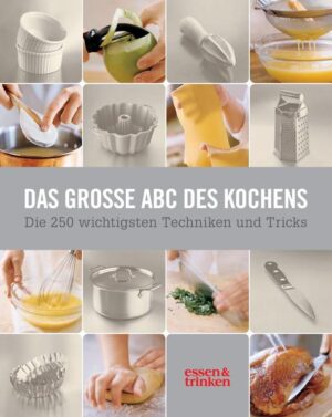 Das ultimative Nachschlagewerk für Profis und Einsteiger Auf 1500 Farbfotos stellt das Buch von Deutschlands größtem Food-Magazin essen&trinken 250 Kochtechniken, 200 Küchenwerkzeuge und 50 zeitlose Rezepte vor. Egal, ob Sie Ihre erste Küche einrichten oder wissen wollen, wie man ein Huhn zerlegt – „Das große ABC des Kochens“ verrät Ihnen alle Küchengeheimnisse.