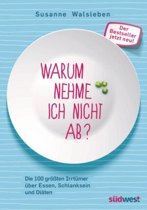 Der Bestseller gegen Abnehmfrust Die bekannte Journalistin und Autorin Susanne Walsleben stellt die 100 gängigsten Diät-Irrtümer, Ernährungs-Märchen sowie Mythen und Legenden über Sport und Abnehmen vor und zeigt möglichst einfache Lösungen für ein dauerhaftes Wohlfühlgewicht auf. Die Rezepte und Schlankpläne im letzten Teil des Buches erleichtern den Start. Ob zwei Reistage oder Vier-Wochen-Pläne - für jede Figur und jeden Geschmack ist ein Einstiegsvorschlag dabei. Auch die vitaminreichen und schnell gemixten Slim-Drinks zeigen, dass Abnehmen durchaus mit Lust, Geschmack und Sinnlichkeit verbunden sein kann.