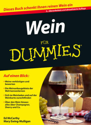 Riesling, Müller-Thurgau, Cabernet-Sauvignon, Dornfelder - Wie unterscheiden sich die Weine eigentlich? Und was macht ihren geschmacklichen Charakter aus? Ed McCarthy und Mary Ewing-Mulligan nehmen die Leser in "Wein für Dummies" mit auf die Reise durch die Welt des Weines. Sie erläutern, welche Rebsorten es gibt, wie sie sich voneinander unterscheiden und wie Wein hergestellt wird. Sie stellen die verschiedenen Weinanbauregionen der Welt vor und erklären, worauf man bei einer Weinprobe achten muss. Außerdem beantworten die Autoren viele Fragen rund um den Wein: Wie wird Wein gelagert und serviert? Darf man einen Bordeaux zum Fisch oder einen Riesling zum Schweinebraten trinken? Worauf muss man beim Weinkauf achten und wie beschreibt man das Bukett eines Weines?