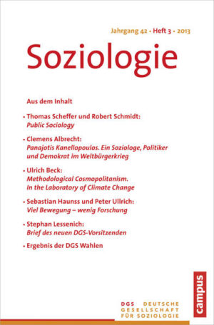 Honighäuschen (Bonn) - Die Zeitschrift »Soziologie« ist das offizielle Mitteilungsblatt der Deutschen Gesellschaft für Soziologie (DGS). Die Zeitschrift dient dem Informationsaustausch über die Arbeit in den Sektionen und Arbeitsgruppen innerhalb der Deutschen Gesellschaft für Soziologie, fördert die Diskussion über die Entwicklung des Fachs und informiert über die Einbindung der deutschen Soziologie in ihren europäischen und weltweiten Kontext.