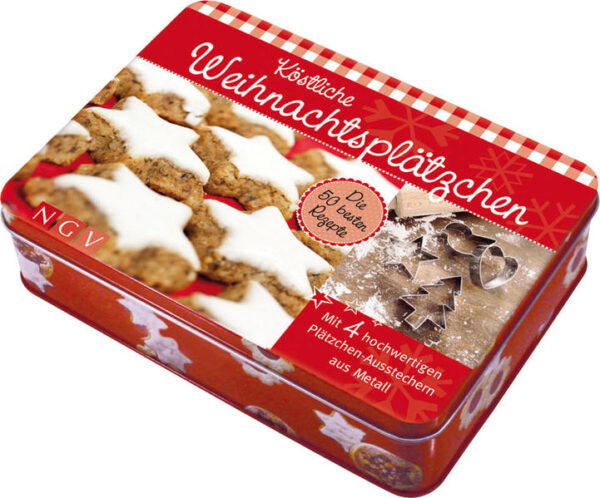 Alle Jahre wieder.Auf das Plätzchenbacken in der Vorweihnachtszeit freut sich schon die ganze Familie. Mit diesem Set gehen Ihnen dafür garantiert nie die Ideen aus! 50 Rezeptkarten und vier Plätzchen-Ausstecher mit zauberhaften Weihnachtsmotiven finden Sie in dieser edlen Schmuckdose, die Sie nach dem Backvergnügen mit Ihren selbst gebackenen Leckereien füllen können. Freuen Sie sich aufs Plätzchenbacken und verwöhnen Sie sich und Ihre Lieben zur Advents- und Weihnachtszeit!