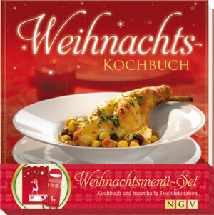 Rezepte und Tischdeko für ein unvergessliches Weihnachtsfest Raffinierte Vorspeisen wie geräucherte Gänsebrust mit Apfelkompott, festliche Hauptgerichte für die Feiertage wie Wildschweinmedaillons mit Rotkraut, einfache Hauptgerichte für Heiligabend wie Schmortopf Mont Ventoux und Rezepte für den krönenden süßen Abschluss eines jeden Weihnachtsmenüs wie Glühweinparfait mit Datteln und Orangen - bei den Rezepten dieses Buches wird Weihnachten zum unvergesslichen Ereignis. Und damit man entspannt durch die Feiertage kommt, liefert die Einleitung viele praktische Tipps zur Planung und Dekoration. Der besondere Clou sind die liebevoll gestalteten Serviettenringe, Lichttüten, Bestecktaschen und Tischkärtchen, die die weihnachtliche Dekoration im Handumdrehen perfekt machen. Set-Inhalt: 6 Tischkarten, 6 Bestecktüten, 6 Papp-Serviettenringe, 2 Lichttüten.