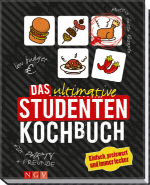 Rundum satt auch ohne Mensa • Farbenfroh und frisch in Szene gesetzt: die 120 ultimativen Rezepte für den Studenten-Alltag unkompliziert, schnell, preiswert, gesund und vor allem lecker! •Die besten Rezepte für alle Fälle: schnelle Ideen für den kleinen Hunger, Leckeres aus Mutters Küche und der ganzen Welt, Party- und WG-Taugliches sowie Verlockendes für den Süßhunger •Jedes Rezept mit gut verständlicher Schritt-für-Schritt-Anleitung und brillantem Food-Foto, viele Rezepte mit Tipps, Tricks, Infos und Variationsvorschlägen perfekt auch für Kochanfänger •Die kompakte Einleitung gibt hilfreiche Tipps zu Küchenequipment, Vorratshaltung und vielen Themen rund ums Kochen Unkompliziert, preiswert, schnell, gesund und vor allem lecker so wollen Studenten kochen. Dieses trendige Kochbuch hält die passenden Rezepte bereit: von Snacks für zwischendurch und unterwegs über alte und neue Lieblingsgerichte, Party- und WG-Food sowie Rezepten zum Eindruckschinden bis zur süßen Krönung. Mit der informativen Einleitung, den ausführlichen Anleitungen sowie hilfreichen Tipps und Tricks sorgt dieses Buch außerdem für das nötige Küchen-Basiswissen.