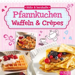 Feine Köstlichkeiten aus Eisen und Pfanne ♥ Über 40 abwechslungsreiche Rezepte für Pfannkuchen, Waffeln und Crêpes ♥ Jedes Rezept mit brillantem Farbfoto und ausführlicher Schritt-für-Schritt-Anleitung ♥ Informative Einleitung mit hilfreichen Tipps zur perfekten Zubereitung ♥ Schöne Geschnekausstattung mit wattiertem Umschlag Kaum etwas lässt sich so einfach backen wie Pfannkuchen, Waffeln und Crêpes und ist dabei so wandelbar. In diesem liebevoll gestalteten Buch finden Sie die besten Rezepte für die leckeren Alleskönner. Ob süß oder herzhaft, gerollt, gefaltet oder gestapelt, ob mit Früchten, Schokolade, Sahne, Käse oder Kräutern: Die knusprig-goldenen Eierkuchen passen immer. Zwischen Schokoladenpfannkuchen mit Brombeerquark, Frühstückswaffeln mit Honig-Frischkäse, Dillcrêpes mit Lachs oder Palatschinken mit Mousse au chocolat fällt die Entscheidung nicht leicht. Also probieren Sie doch einfach alle und backen Sie die köstlichen Allrounder zum Frühstück, für die Kaffeetafel, für den Kindergeburtstag oder zum Dessert - Begeisterung garantiert!