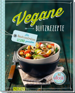 Genuss ja - tierische Produkte nein! Die vegane Küche ist nicht nur gesund und umweltbewusst, sondern inzwischen auch richtig angesagt. Genussvoll und vielfältig essen und dabei Klima, Umwelt und Tiere schonen, das wird für immer mehr Menschen attraktiv. Und dass veganes Essen nicht nur lecker und abwechslungsreich ist, sondern auch ganz schnell zubereitet und damit sehr alltagstauglich, zeigen wir in diesem Kochbuch. Mit Zutaten, von denen die meisten inzwischen in jedem Supermarkt zu bekommen sind, zaubern wir darin unkomplizierte Lieblingsgerichte, die vollkommen ohne tierische Produkte auskommen und dafür umso mehr auf frisches Gemüse, Hülsenfrüchte und Sojaprodukte setzen: Von köstlichen Brotaufstrichen, Suppen und Salaten über blitzschnell gekochte Hautpgerichte bis zu verlockenden Süßspeisen und Desserts bleiben dabei keine Wünsche offen. Bekannte Gerichte vegan interpretiert finden sich dabei genauso wie spannende neue Gerichte. Lassen Sie sich überzeugen von Salat mit orientalischem Pistazien-Dressing, Kokos-Blumenkohl-Suppe, Spaghetti carbonara, Ofen-Pommes mit Tofuschnitzel oder Armen Ritter mit Äpfeln und Nüssen. - Vegan ist Trend: genussvoll, umweltbewusst und abwechslungsreich - Alltagstaugliche Rezepte ohne Fleisch, Fisch, Milch, Eier & Co.: Von köstlichen Brotaufstrichen, Suppen und Salaten über blitzschnell gekochte Hauptgerichte bis zu verlockenden Süßspeisen und Desserts - Eine informative Einleitung erläutert alles Wissenswerte rund um die vegane Ernährungsweise - Jedes Rezept mit brillantem Farbfoto und gut verständlicher Schritt-für-Schritt-Anleitung - Das besondere Extra: Alle Rezepte zum schnellen Auffinden auch als eBook downloadbar