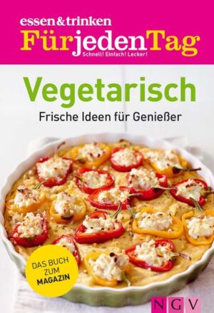 Vegetarisch für alle! Alltagstaugliche Rezepte, die ohne großen Aufwand zubereitet werden können - dafür steht das Magazin ""essen & trinken Für jeden Tag"". Raffinierte Gerichte mit Gemüse, Tofu und Co. sind da keine Ausnahme. Wer gerne vegetarisch isst oder mehr vegetarische Gerichte in seine tägliche Ernährung aufnehmen möchte, wird hier garantiert fündig. Entdecken Sie frische Salate wie zum Beispiel Spitzkohl-Aprikosen-Salat, Brokkoli-Radieschen-Salat und Feldsalat mit Papaya-Dressing oder sättigende Suppen und Eintöpfe wie Spargel-Curry-Cremesuppe, Grünen Eintopf und Winter-Minestrone. Überraschen Sie sich und Ihre Lieben mit tollen Hauptgerichten wie Pfannkuchen-Sushi, Gorgonzola-Rauke-Pasta, Pilz-Apfel-Pfanne, Gemüse-Tarte, Kürbis-Brokkoli-Fritatta oder Wirsing-Strudel. Den süßen Abschluss bieten feine Desserts wie Erdbeer-Tiramisu, Mango-Mousse oder Kokos-Milchreis mit Ananas. - Für alle Fans des beliebten Magazins ""essen & trinken Für jeden Tag"": mehr als 210 frische Rezepte für den bewussten Genuss ohne Fleisch und Fisch - Gesunde Ideen für Salate, Suppen, Topf-, Pfannen- und Ofengerichte und feine Desserts - Jedes Rezept kompetent erprobt, sorgfältig ausgewählt und mit brillantem Farbfoto bebildert