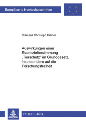 Honighäuschen (Bonn) - Über die Implementierung einer Staatszielbestimmung «Tierschutz» in das Grundgesetz wird seit einigen Jahren diskutiert. In der Arbeit werden die Konsequenzen einer solchen Tierschutzklausel untersucht, namentlich die Folgen für die Forschungsfreiheit. Im ersten Teil findet eine Analyse der gegenwärtigen Rechtslage statt, denn nur so kann aufgezeigt werden, welche Defizite eine Staatszielbestimmung «Tierschutz» ausfüllen würde. Im zweiten Teil werden die Auswirkungen erörtert. Bei der Frage der allgemeinen Konsequenzen werden zum einen die Wirkungen auf der Ebene des Verfassungsrechts geprüft, zum anderen die Adressaten einer Staatszielbestimmung «Tierschutz» benannt. Schließlich werden die Folgen einer Tierschutzklausel für die Forschungsfreiheit herausgearbeitet.