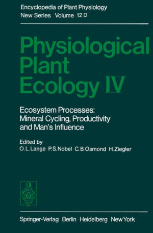 Honighäuschen (Bonn) - O. L. LANGE, P. S. NOBEL, C. B. OSMOND, and H. ZIEGLER In the last volume of the series 'Physiological Plant Ecology' we have asked contributors to address the bases of ecosystem processes in terms of key plant physiological properties. It has often been suggested that it is not profitable to attempt analysis of complex living systems in terms of the properties of component individuals or populations, i. e. , the whole is more than the sum of its parts. Nevertheless, assessments of ecological research over the last century show that other approaches are seldom more helpful. Although it is possible to describe complex systems of living organisms in holistic terms, the most useful descriptions are found in terms of the birth, growth and death of individ uals. This allows analysis of performance of the parts of the whole considering their synergistic and antagonistic interrelationships and is the basis for a synthe sis which elucidates the specific properties of a system. Thus it seems that the description of ecosystem processes is inevitably anchored in physiological under standing. If enquiry into complex living systems is to remain a scientific exercise, it must retain tangible links with physiology. Of course, as was emphasized in Vol. 12A, not all of our physiological understanding is required to explore ecosystem processes. For pragmatic purposes, the whole may be adequantely represented as a good deal less than the sum of its parts.