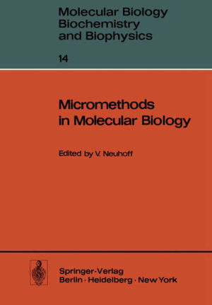 Honighäuschen (Bonn) - This book is based on practical experience and is therefore written as a prac tical manual. The fore-runners of the book were the manuals of the first and second EMBO-Courses on "Micromethods in Molecular Biology" which were held in G6ttingen in the spring of 1970 and the autumn of 1971. This book may serve as a manual not only for the participants of the third EMBO-Course to be held in G6ttingen in autumn 1973, but also for all experimenters who are interested in using micromethods. It must be emphasized from the outset that this book is conceived as a "cook book" and not as a monograph which attempts to revue the literature on micromethods critically. The methods described here in detail are performed routinely in the authors' laboratories and include all the practical details necessary for the successful appli cation of the micromethods. There are many other sensitive and excellent micro methods which are not included in this book, because the authors feel that in a "cook book" only methods for which they have personal experience and profi ciency should be described. Some readers may feel that the title promises more than the present contents of this book