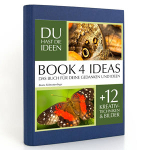 BOOK 4 IDEAS classic | Bunte Schmetterlinge, Notizbuch, Bullet Journal mit Kreativitätstechniken und Bildern, DIN A5 | Honighäuschen
