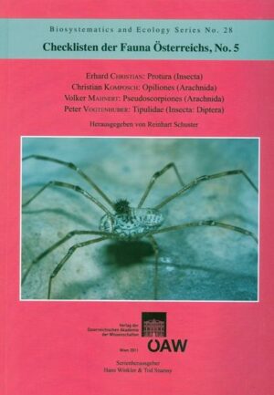Die neue Checkliste beinhaltet mehr als 330 in Österreich vorkommende Arthropodenarten, sowohl Insekten als auch Spinnentiere. Die Artenlisten finden sich in den folgenden vier Beiträgen: 1) Protura (Insecta)
