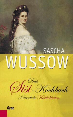 Kaiserliche Köstlichkeiten - gesammelt und kommentiert von Sascha Wussow! Das Sisi-Kochbuch versammelt Köstlichkeiten der kaiserlichen Tafel, Rezepte aus Sisis Heimat Bayern, aus allen Teilen der Monarchie, aus Österreich, Ungarn, Böhmen, Griechenland, Italien und vom Balkan. Auch Schönheits- und Schlankheitsrezepte der für ihre eisernen Diäten bekannten Kaiserin sind darin enthalten, ebenso wie die edlen Speisen der Reichen und Schönen im blühenden 19. Jahrhundert. Wie in den Bestsellern „Das Mozart-Kochbuch“ und „Das Schwarzwald-Kochbuch“ verbindet auch dieses Buch in bewährter Weise Rezepte und Anekdoten und animiert zum Ausprobieren der Köstlichkeiten aus der „guten alten Zeit“. Pressestimmen: „… für die literarisch gut bestückte Küche eine Bereicherung.“ (Amberger Zeitung u.w., 27. 1. 2006) „Wussow geht den Mozart-Routen mit der Nase in der Küche nach und präsentiert 200 Rezepte aus dem 18. Jahrhundert - verlockend.“ (Aargauer Zeitung, 27. 1. 2006) „Handfeste Rezepte“ (Die Presse, 31.12. 2005)