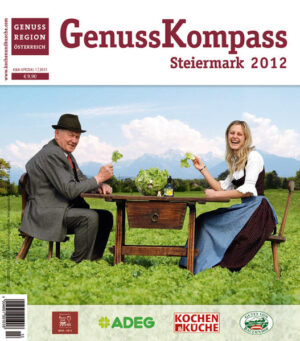 Steirische Bauern kochen auf! Die Nadel im „Genuss-Kompass Steiermark“ zeigt nur in eine Richtung: höchster Genuss mit regionalen unverfälschten Produkten. Die Rezepte dazu „liefern“ deren Produzenten selbst. „Echte“ Küche, ein oft bemühtes Schlagwort, darf hier zu Recht verwendet werden. Die steirische Selbstvermarkter-Organisation „Gutes vom Bauernhof“ und die Zeitschrift „Kochen & Küche“ stellen im „GenussKompass Steiermark“ ausschließlich Rezepte vor, die im Rahmen eines Rezept-Wettbewerbes der „Gutes-vom-Bauernhof-Betriebe“ ermittelt wurden. Traditionelle Rezepte wechseln sich dabei mit innovativen Ideen, wie man bäuerliche Küche der heutigen Zeit entsprechend interpretieren kann, ab. Und es bleibt kein Produkt ausgespart, das die steirischen Landwirte in Stall und Boden naturnah produzieren. Die Palette reicht dabei von Brot, Gebäck über Fleisch-, Fisch- und Gemüsegerichte bis zum Haltbarmachen von Obst, der Erzeugung köstlicher „steirischer“ Nudeln, zu Milchprodukten und Kräutertees. Eine Übersicht aller steirischen „Gutes-vom-Bauernhof-Betriebe“, von Bauernmärkten und Buschenschänken stellt sicher, dass jeder Freund ehrlicher Genüsse auch die Zutaten findet, die er benötigt.