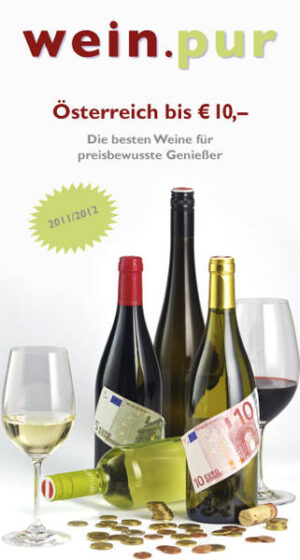 Sie suchen die besten Weine zu fairen Preisen? Dann ist der neue Weinguide „Österreich bis € 10,–„ vom Team der Zeitschrift wein.pur der richtige Ratgeber für Sie! Die übersichtliche Gliederung führt Sie schnell zum passenden Wein für jeden Anlass und für jedes Budget - egal ob Grüner Veltliner bis € 5,– oder charaktervoller Blaufränkisch. Die Einteilung nach Preisen, Rebsorten und Weinbaugebieten erleichtert das rasche Auffinden der gewünschten Weine. Zusätzlich geben die Weinbewertungen Aufschluss über die Qualität. Die Kontaktdaten der einzelnen Weingüter sowie die wichtigsten Bezugsquellen in Österreich und Deutschland ergänzen diesen nützlichen Weinguide.