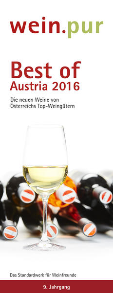 Im neuen rund 270 Seiten starken Bookazine wein.pur „Best of Austria 2016“ finden Sie garantiert Ihre Favoriten! wein.pur „Best of Austria 2016“ bietet eine große Auswahl der interessantesten Weine der besten Weingüter Österreichs zum Nachlesen und als Orientierungshilfe für den Weineinkauf und die Bestellung im Restaurant. Die besten Weine, die typischsten Weine, die günstigsten Weine, lagerfähige Weine, Weine mit Spaßfaktor, Über-Drüber-Weine, leichte Weine, kräftige Weine, trockene Weine, Weißweine, Rosé, Rotweine, Süßweine.....