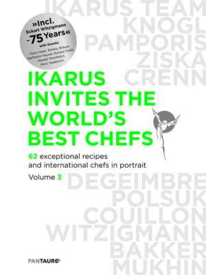 Is there a place on earth where the cuisines of the world celebrate a unique culinary festival? Each and every month promises a new sensation, when the Ikarus guest chefs arrive in Salzburg with their special ingredients and conjure their amazing creations onto the plates. Also for the third volume we have included the best moments with the incredible Ikarus guest chefs. Sixty recipes describe what the best chefs in the world currently develope in their restaurants - a snapshot of the top international cuisine in sixty miniatures. The restaurant Ikarus with his patron Eckart Witzigmann and executive chef Martin Klein and his team were honored earlier this year with the second Michelin star.