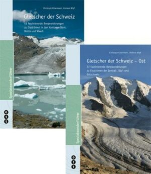 Beide Bände 'Gletscher der Schweiz' zum Spezialpreis von CHF 66.00 statt CHF 82.00. ""Gletscher der Schweiz" Aktionspaket" Der Reiseführer ist erhältlich im Online-Buchshop Honighäuschen.
