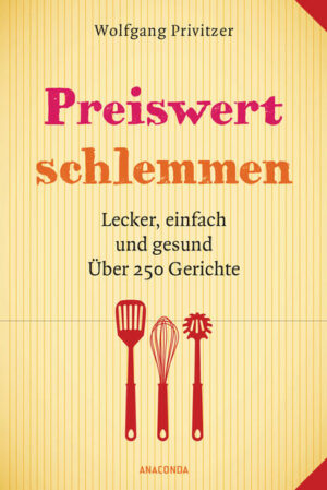 Preiswert und schlemmen ist für viele nur schwer vereinbar. Lecker, gesund und bezahlbar soll es sein - das wünschen sich gleichzeitig aber sehr viele! Wie gut und einfach das funktioniert, zeigt Wolfgang Privitzer hier mit über 250 abwechslungsreichen Rezepten! Ob vegetarisch, Fleisch oder Fisch, Eintopf, Auflauf, Süßes, Nudel- oder Reisgericht, Aufstrich zum Selbermachen und vieles mehr - alle Gerichte kosten nicht mehr als 1,50 € pro Portion. Dabei ist diese Rezeptsammlung mit vielen hilfreichen Tipps und Tricks so umfangreich, dass sich fast ein ganzes Jahr lang nichts wiederholt.Angegeben sind die Rezepte für vier Personen.