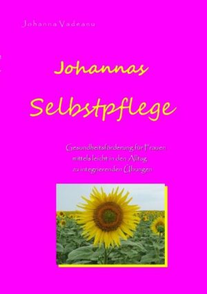 Honighäuschen (Bonn) - "Johannas Selbstpflege" möchte im Rahmen der Gesundheitsförderung Frauen dazu anregen, sich etwas mehr Zeit für sich selber zu nehmen. Zeit zu fühlen, Zeit um sich selber wieder besser zu spüren. Es sollen vor allem jene Frauen angesprochen werden, die durch Familie und Beruf vollkommenen ausgelastet sind und kaum Zeit für sich selber finden. Die vorgestellten Übungen sind einfach und leicht in den Alltag zu integrieren. Sie bieten Möglichkeiten um etwas mehr Ruhe, aber auch Bewegung in Ihren Alltag zu bringen. Sofern Sie es auch wollen...Wichtig sind Sie selber. Was machen Sie gerne? Was tut Ihnen gut? Wie fühlen Sie sich?