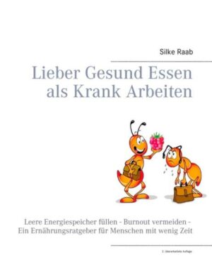 Honighäuschen (Bonn) - Gestresst? Müde? Erschöpft? Auf dem Weg zum Burnout? Die Herausforderungen für den menschlichen Organismus sind enorm! Viele von uns sind täglich zahlreichen Stressbelastungen ausgesetzt, die an unseren körperlichen und mentalen Ressourcen zehren. Wir rennen hohen Idealen hinterher! Immerwährender Aufstieg durch Leistung im Job, die Traumfigur, ein strahlendes Aussehen und Fitness bis ins hohe Alter bleiben für viele Menschen jedoch unerreichbare Ziele. Die Realität ist vielmehr geprägt von Antriebslosigkeit, Erschöpfung, Gewichtsproblemen, Allergien, Migräne, Herz-Kreislauf- und anderen schweren Erkrankungen, Tendenz steigend ! Wussten Sie, dass mindestens 50% dieser Probleme durch einen Mangel an Vitalstoffen bedingt sind? Silke Raab, Ernährungsberaterin und Expertin für Burnout-Prävention, erklärt in diesem Buch anschaulich die Zusammenhänge der vieldiskutierten Negativspirale Schlechte Ernährung  Stress - sinkende Leistungsfähigkeit - noch mehr Stress  Frust und leitet den Leser sehr pragmatisch mit Hilfe sofort umsetzbarer Ernährungstipps und unkomplizierter Rezepte wieder heraus. Lernen Sie, wie Sie auf einfache Weise ihre leeren Energiespeicher füllen, Ihre Stressresistenz erhöhen und Ihre Leistungsfähigkeit erhalten  und das alles ganz einfach mit Spaß und Genuss!