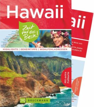 Reif für die Inseln? Dieser Hawaii-Reiseführer begleitet Sie zu 50 Orten  bekannten und unerwarteten. In den Höllenschlund der Kazumura-Vulkanhöhle und auf die Hochhäuser Honolulus. Durch blühende Regenwälder auf Maui leitet er zu einer der letzten unberührten Stätten des Archipels oder auf O'ahu zum lebhaften Waikiki Beach. Detailkarten