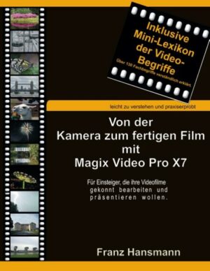 Honighäuschen (Bonn) - Magix Video Pro X7 bietet für die Videonachbearbeitung alles, um auch als Laie professionelle Ergebnisse zu erzielen. Tauchen Sie ein in die Welt der Videobearbeitung und lassen Sie sich mitreißen von der Vielfalt der kreativen Möglichkeiten. Dieses Buch zeigt Ihnen anschaulich und Schritt für Schritt, wie Sie Ihre Filme auf dem PC schneiden, betiteln, nachvertonen und mit Effekten ausstatten. Auch fortgeschrittene Anwender werden in diesem Buch noch so manches Neue entdecken. Machen Sie aus Ihren Videos einen Film, der Sie und Ihre Zuschauer begeistern wird.